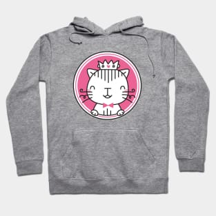 Pink cat princess with crown Hoodie